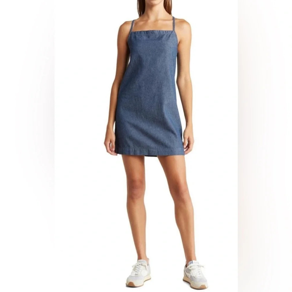 RAG & BONE Tie-back denim mini dress